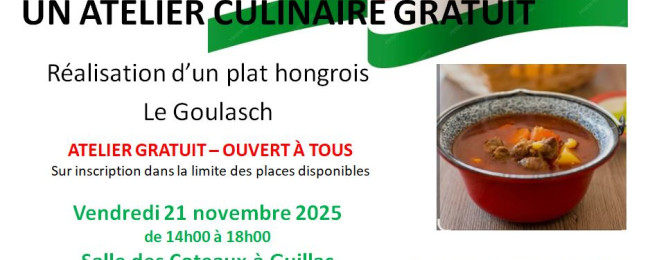 Le Comité de Jumelage organise un atelier culinaire