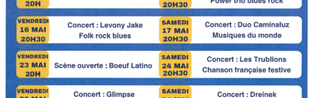 Café de la Forge 🍺 programme du mois de mai
