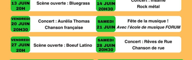 Café de la Forge 🍺 programme du mois de juin 😎