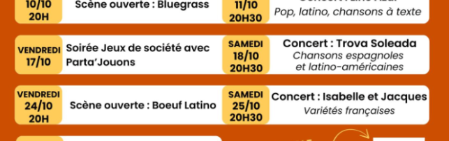 le programme du Café de la Forge